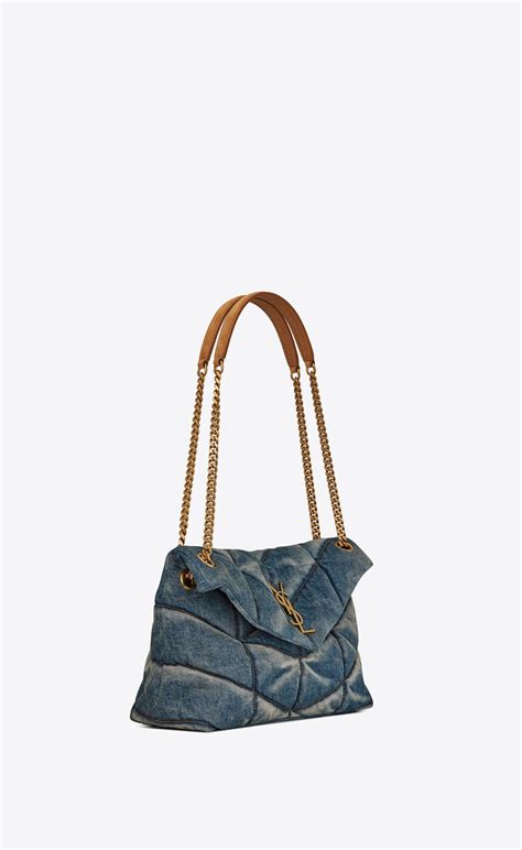 ysl bag puff|YSL small denim puffer bag.